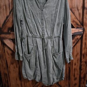 Lucky Brand Green Long Sleeve Dress